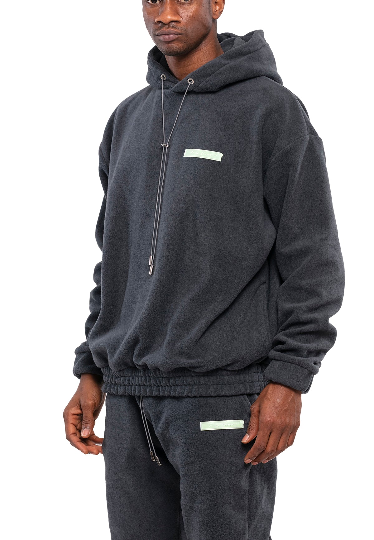 SET FELPA E PANTALONI IN TESSUTO PILE OVERSIZE DA UOMO ANTRACIDO
