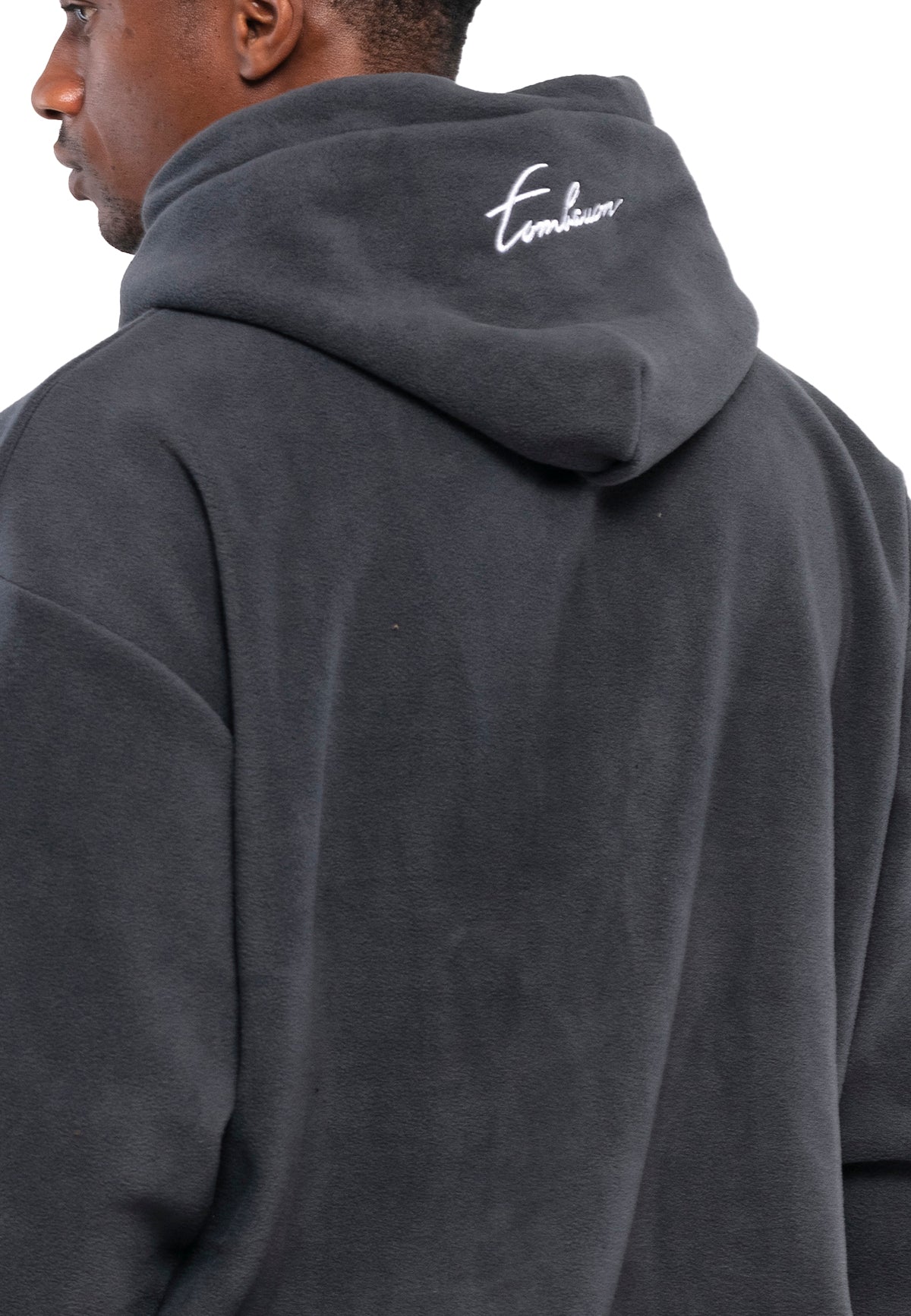 SET FELPA E PANTALONI IN TESSUTO PILE OVERSIZE DA UOMO ANTRACIDO