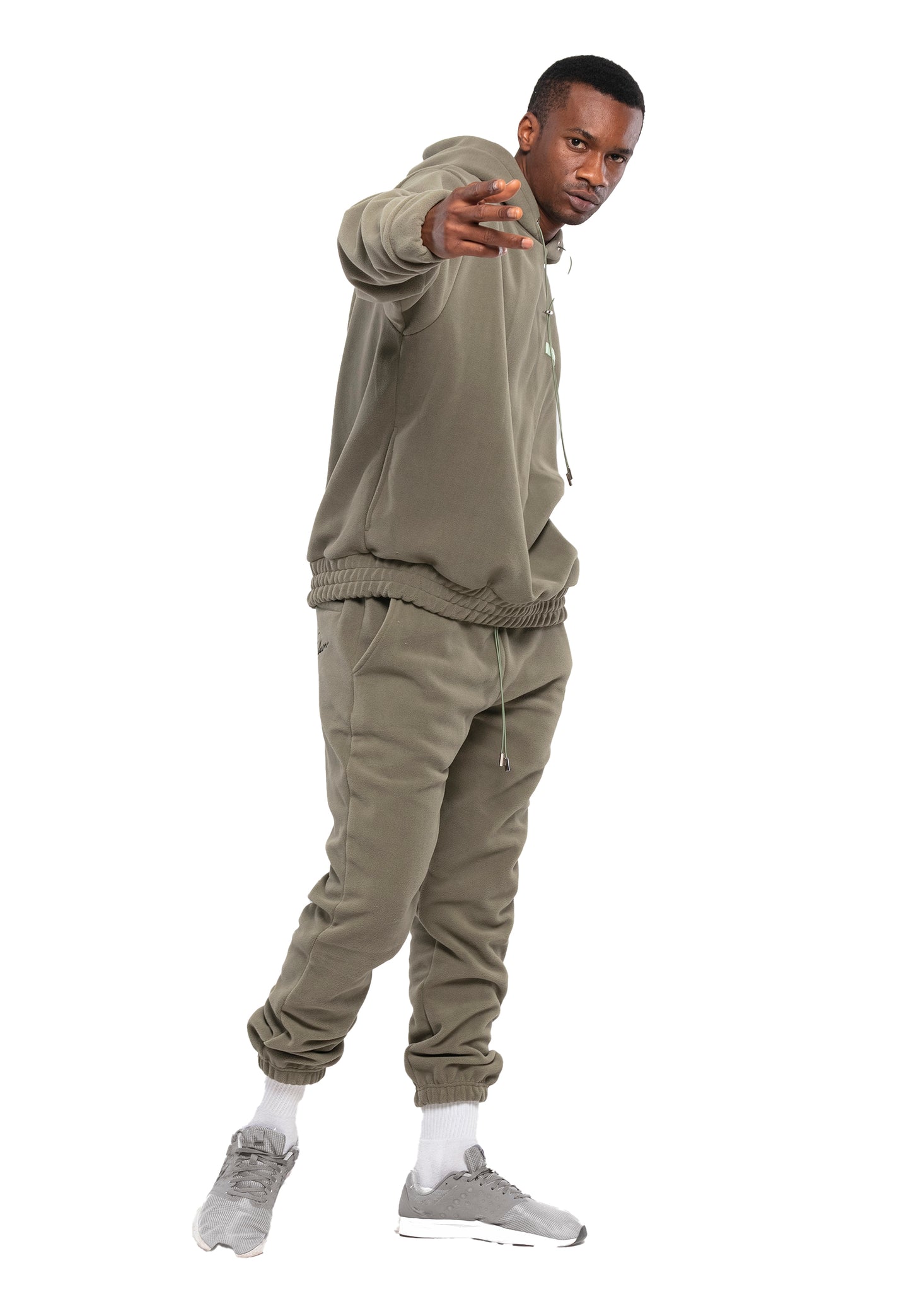 SET FELPA E PANTALONI IN TESSUTO PILE OVERSIZE DA UOMO ANTRACIDO