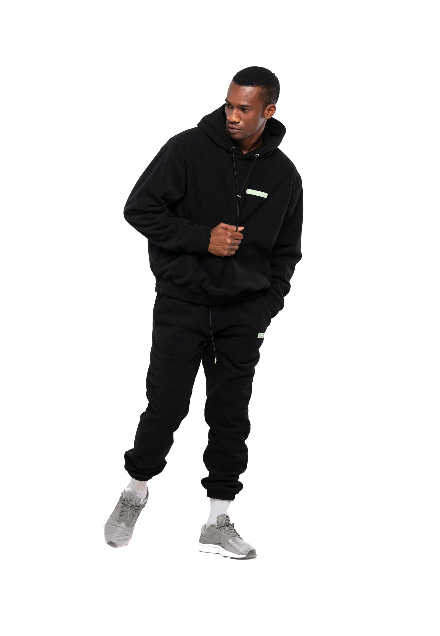 SET FELPA E PANTALONI IN TESSUTO PILE OVERSIZE DA UOMO ANTRACIDO