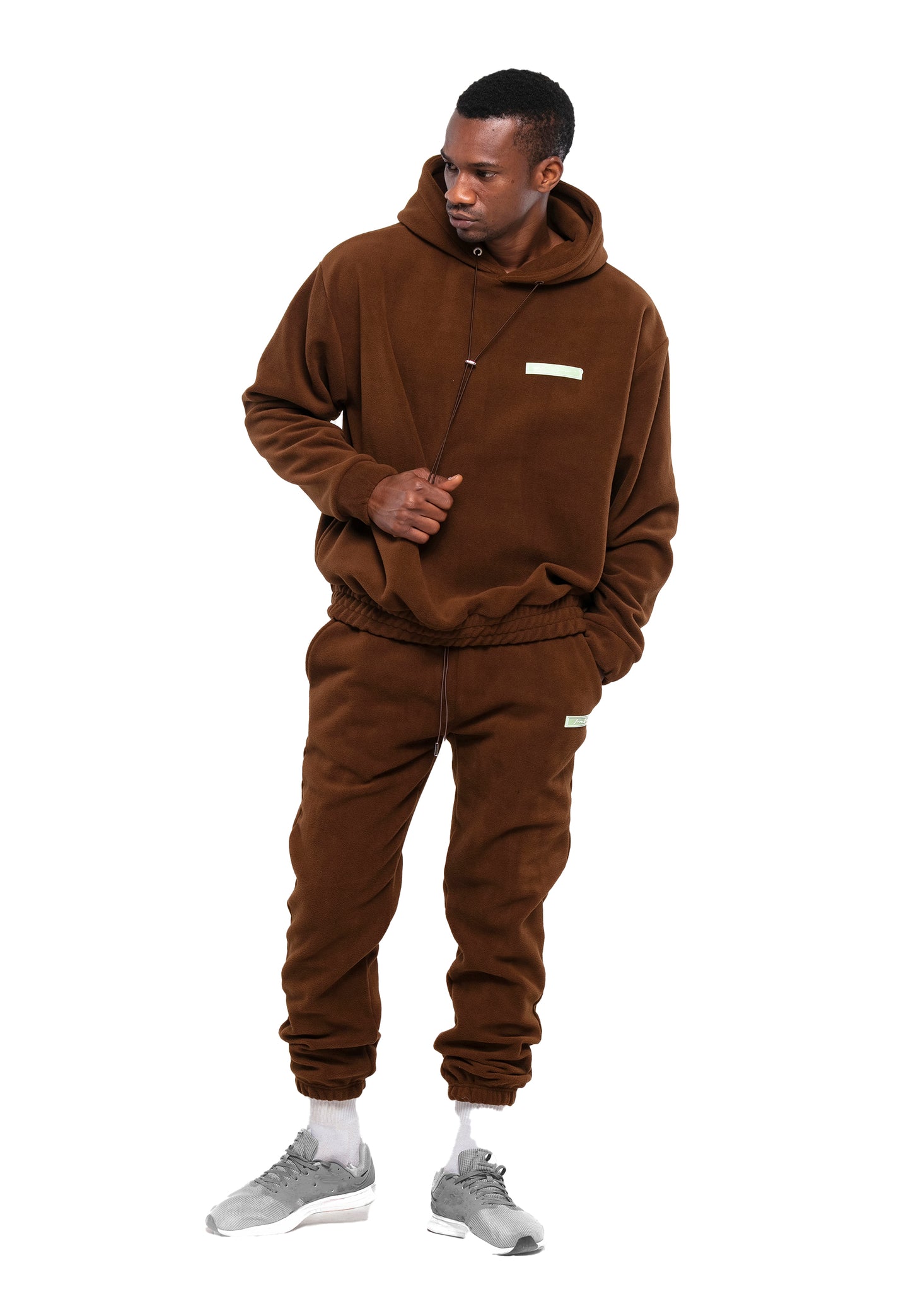 SET FELPA E PANTALONI IN TESSUTO PILE OVERSIZE DA UOMO ANTRACIDO