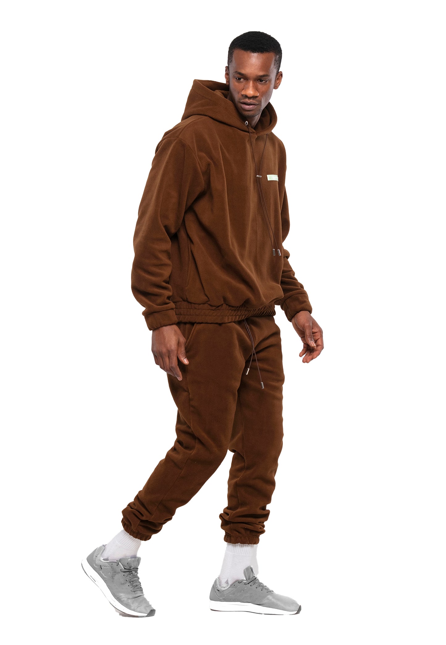 SET FELPA E PANTALONI IN TESSUTO PILE OVERSIZE DA UOMO ANTRACIDO