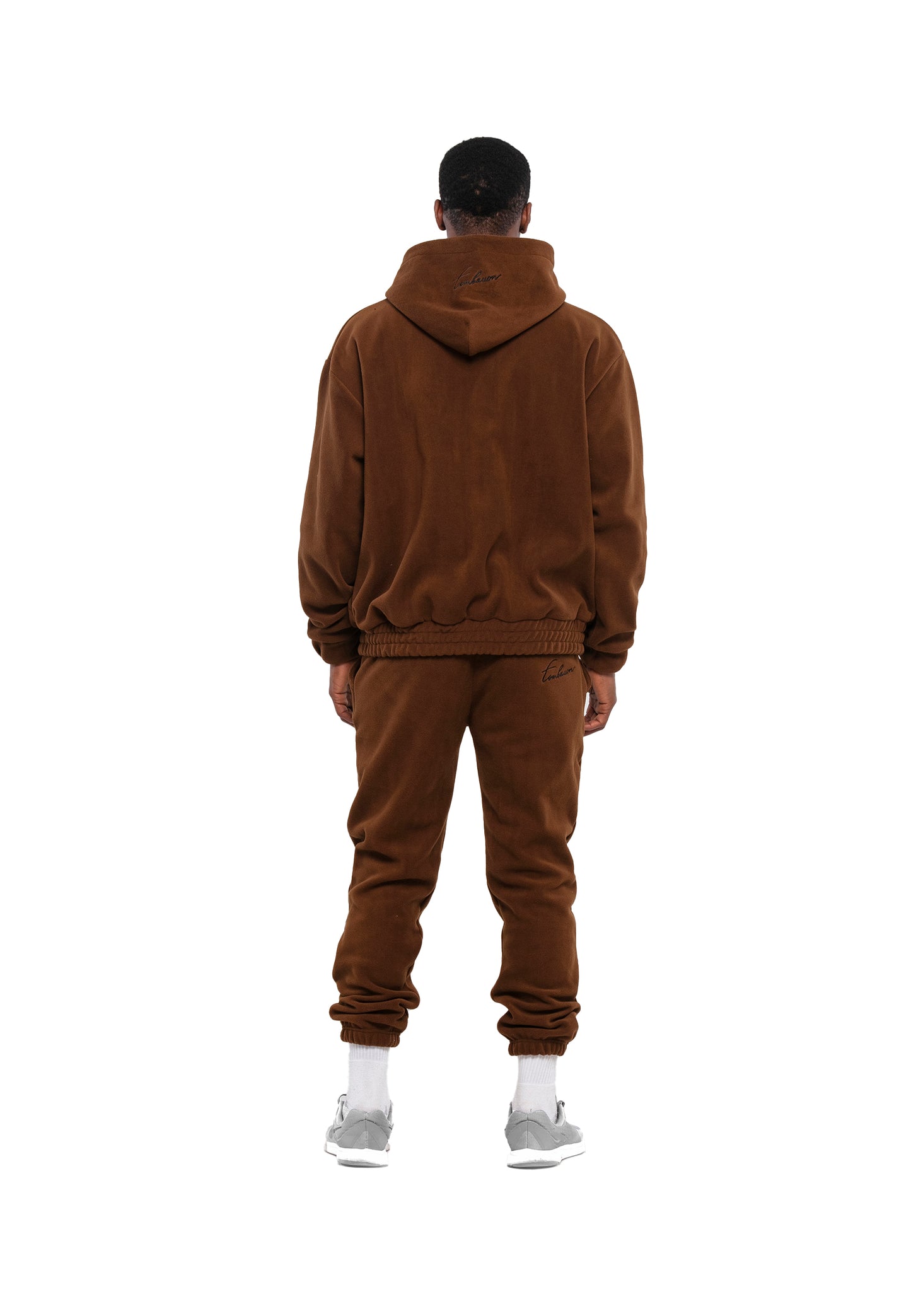 SET FELPA E PANTALONI IN TESSUTO PILE OVERSIZE DA UOMO ANTRACIDO