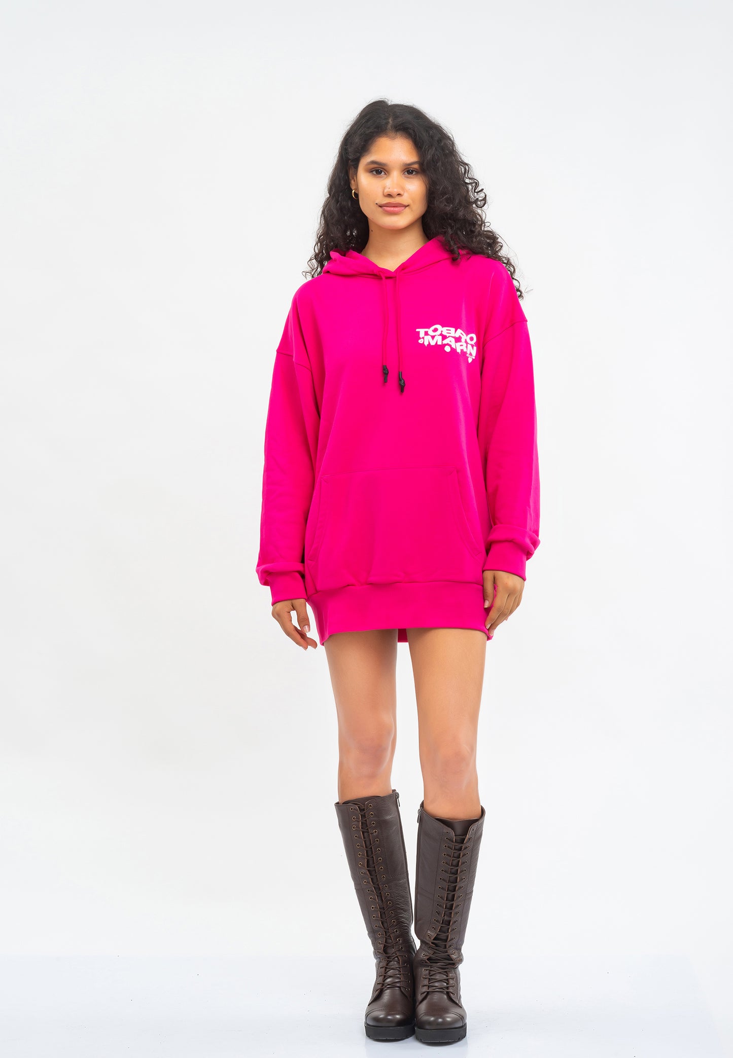 FELPA TUNICA OVERSIZE DONNA NERA