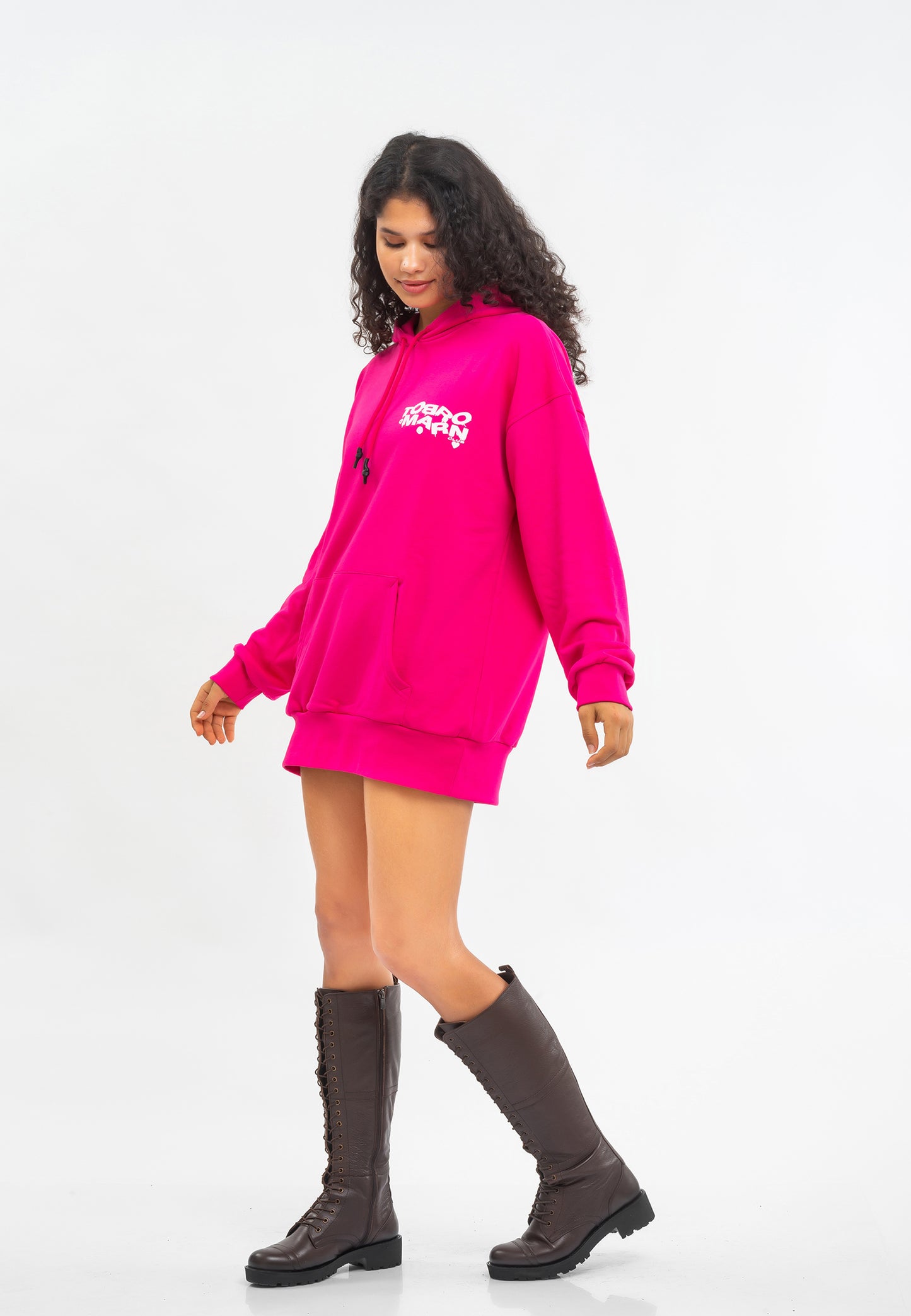 FELPA TUNICA OVERSIZE DONNA NERA