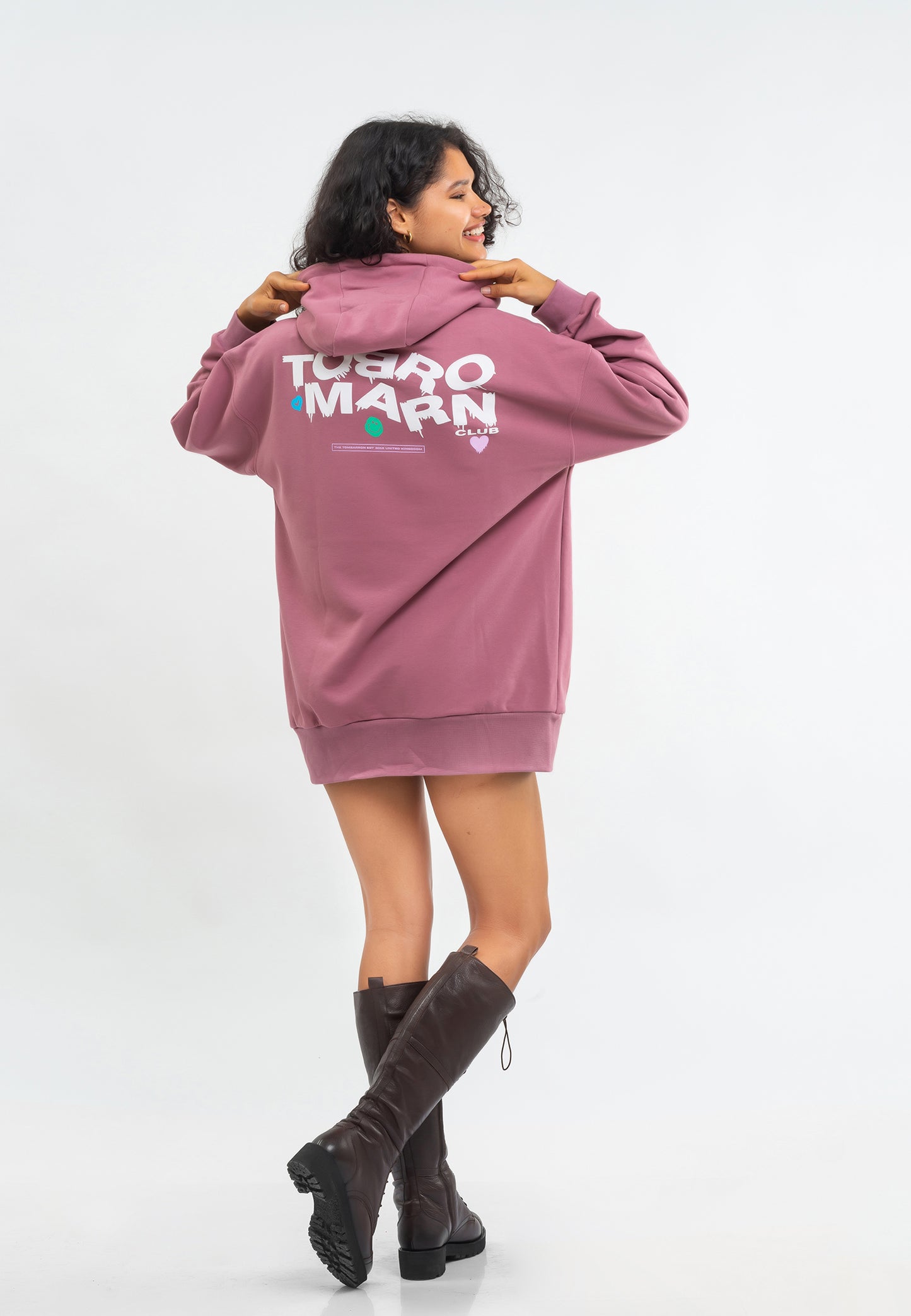 FELPA TUNICA OVERSIZE DONNA NERA