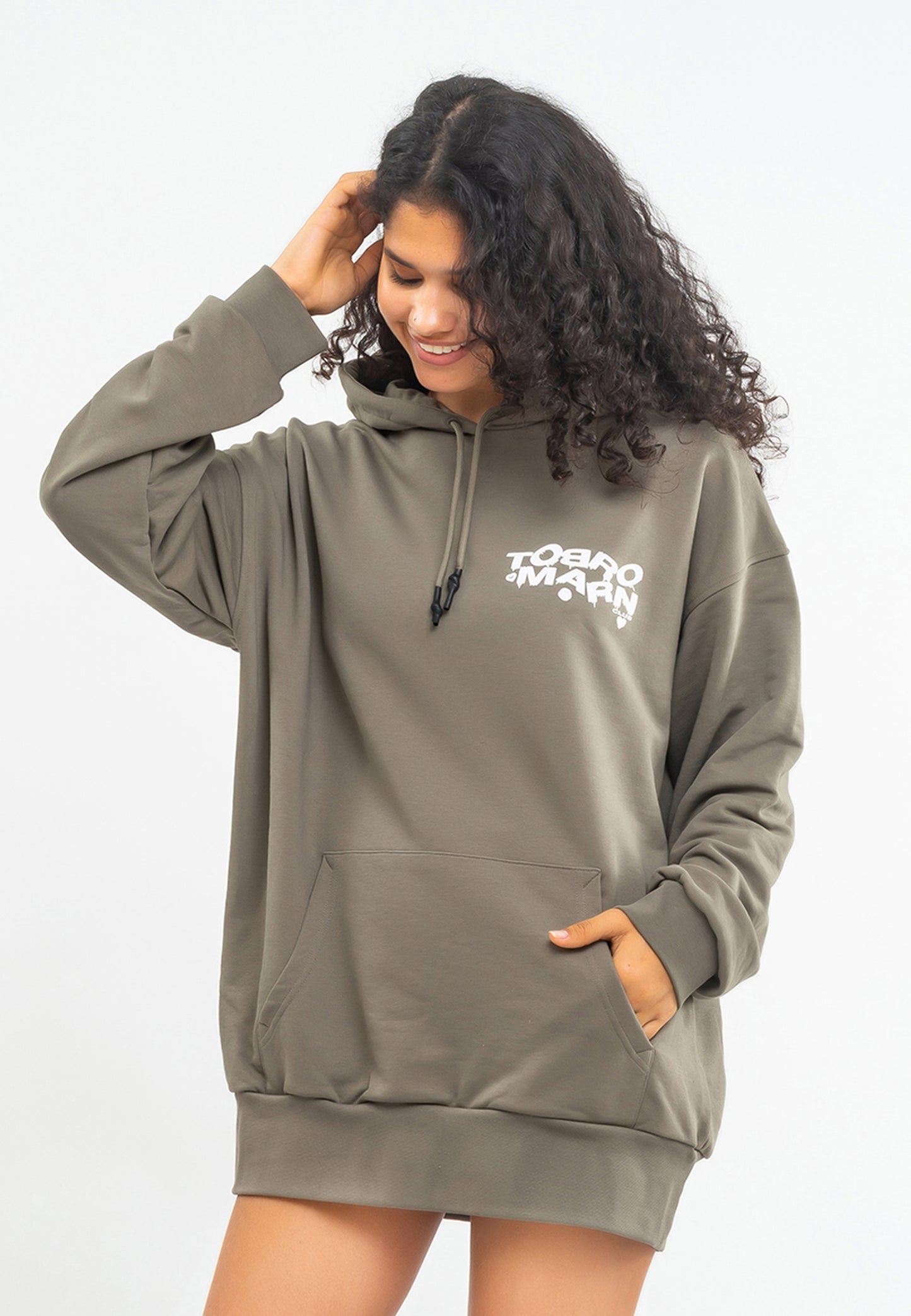 FELPA TUNICA OVERSIZE DONNA NERA