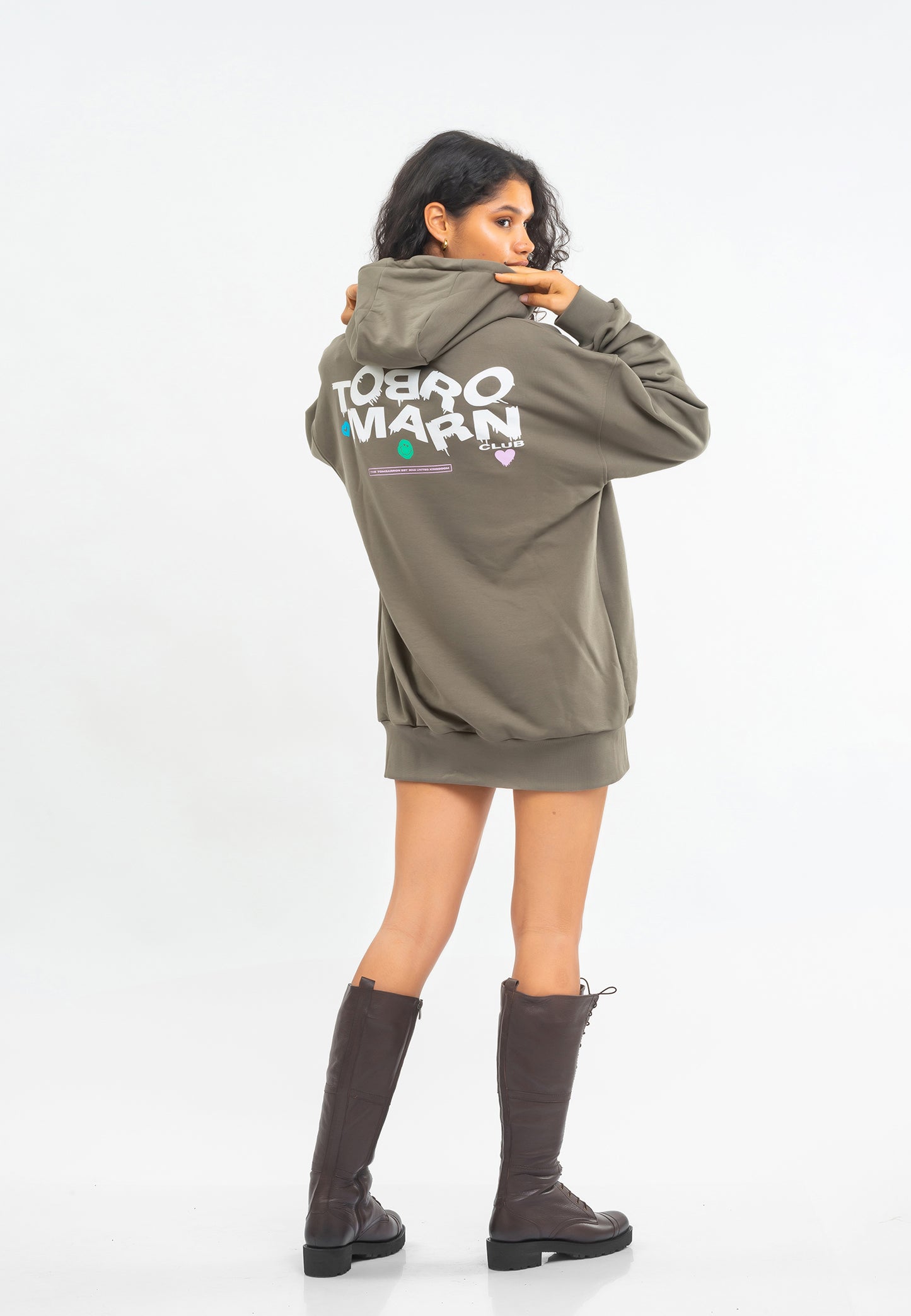FELPA TUNICA OVERSIZE DONNA NERA
