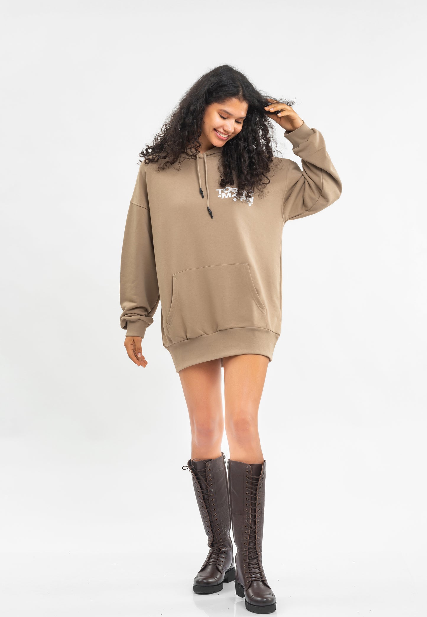FELPA TUNICA OVERSIZE DONNA NERA