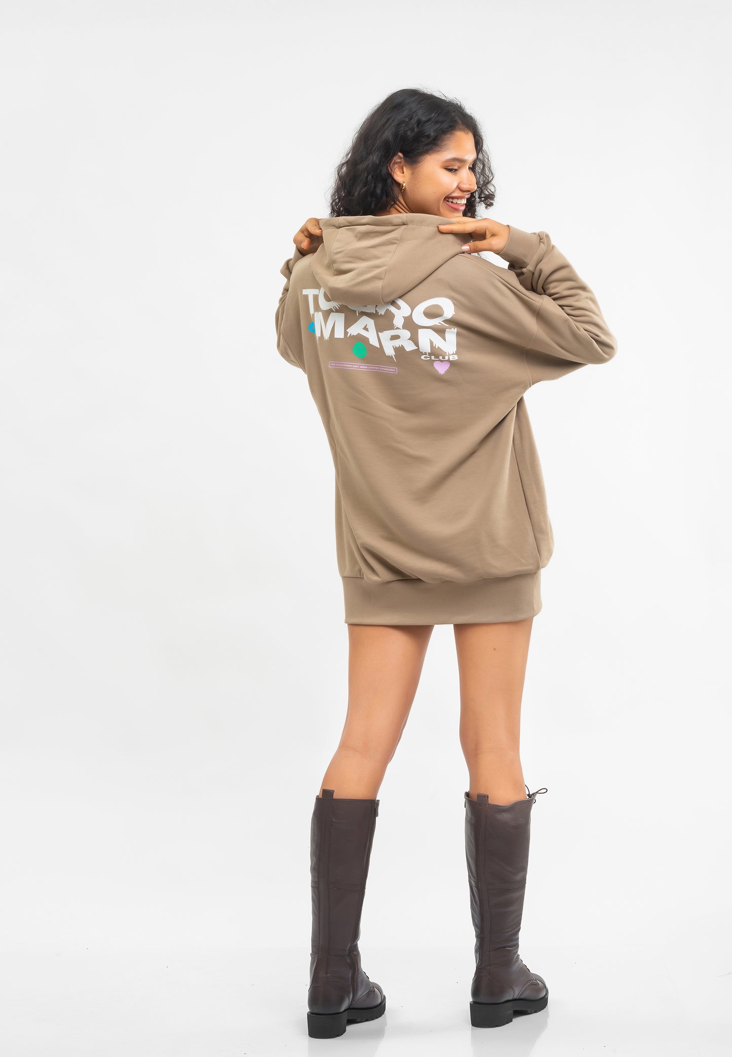 FELPA TUNICA OVERSIZE DONNA NERA