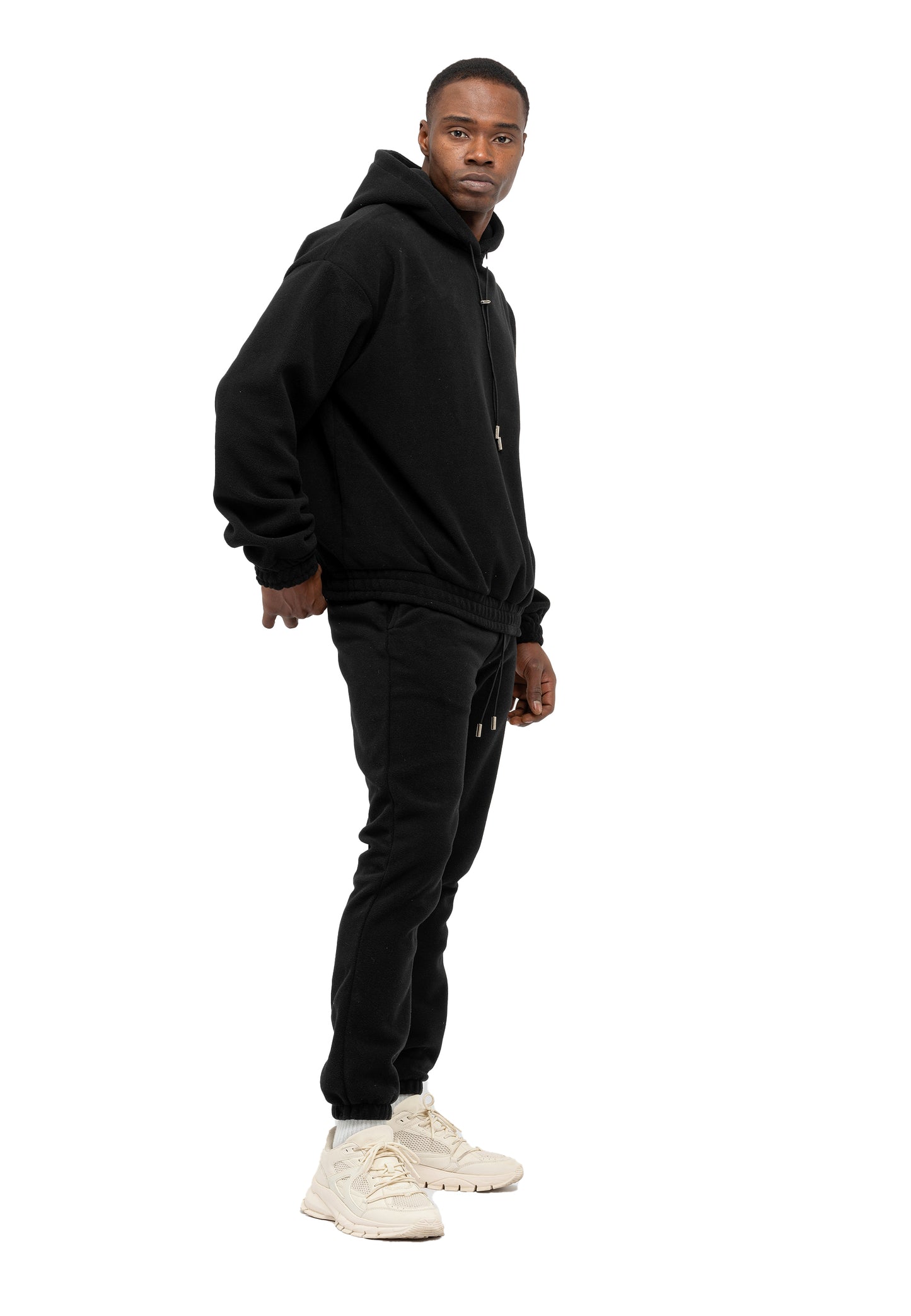 SET FELPA E PANTALONI IN TESSUTO PILE OVERSIZE DA UOMO ANTRACIDO
