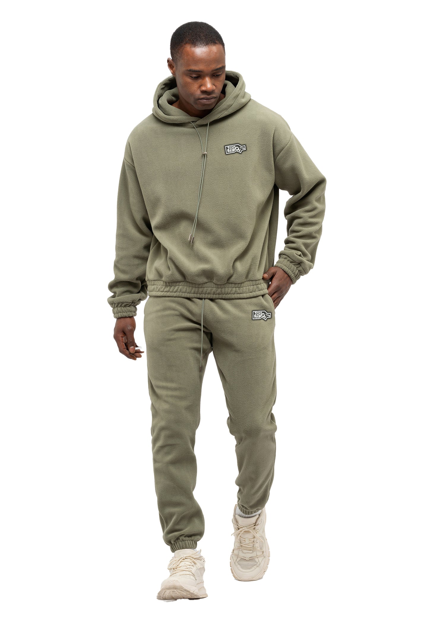 SET FELPA E PANTALONI IN TESSUTO PILE OVERSIZE DA UOMO ANTRACIDO