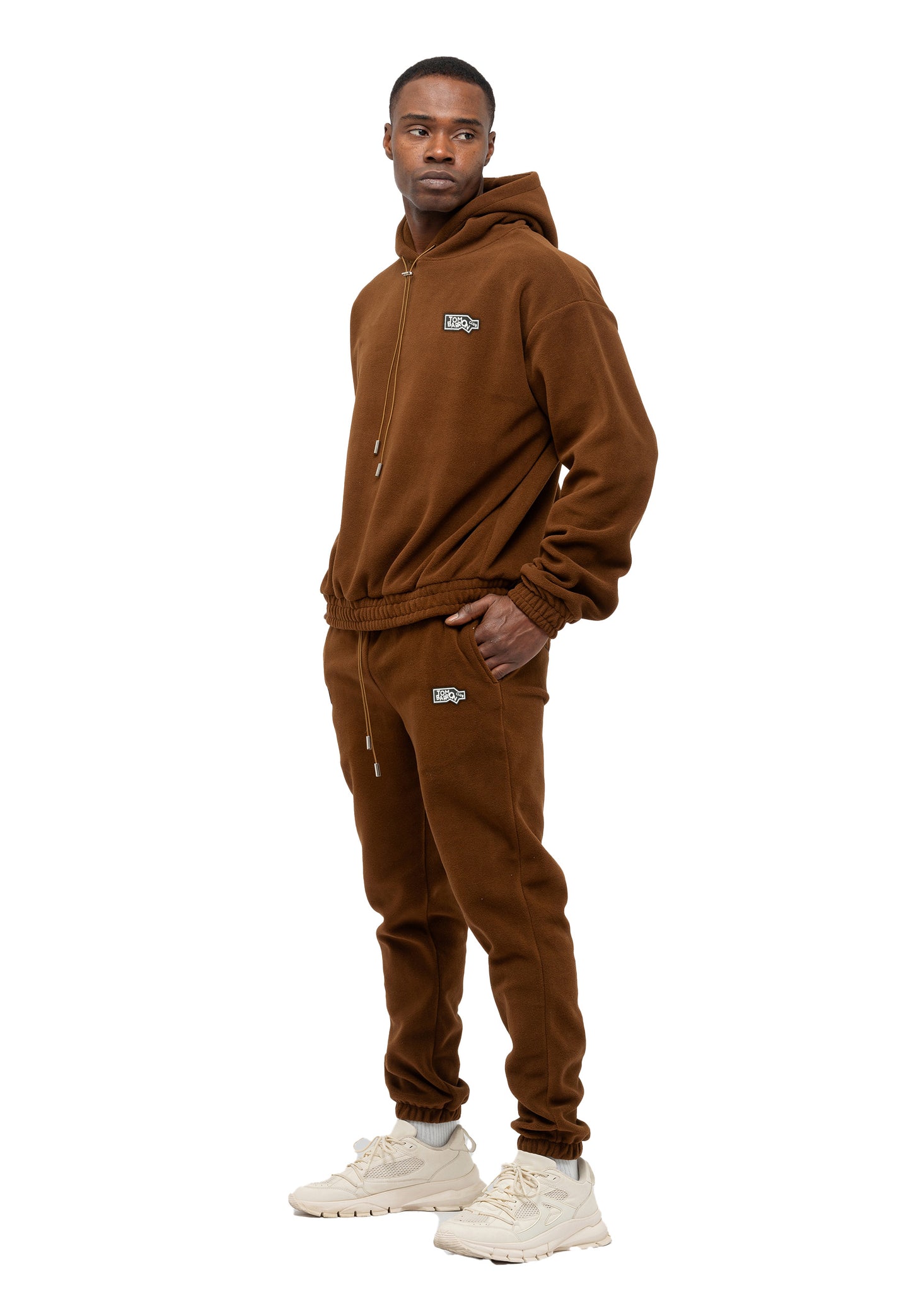 SET FELPA E PANTALONI IN TESSUTO PILE OVERSIZE DA UOMO ANTRACIDO