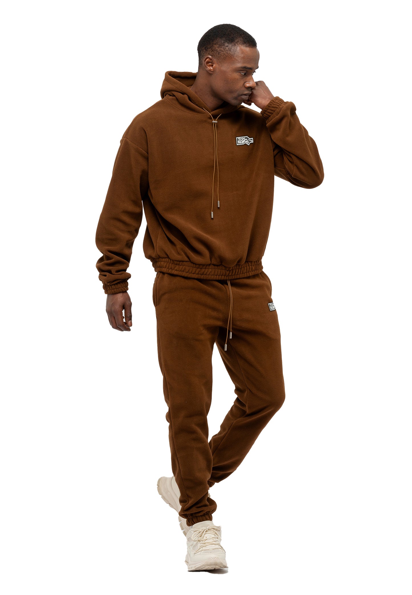 SET FELPA E PANTALONI IN TESSUTO PILE OVERSIZE DA UOMO ANTRACIDO