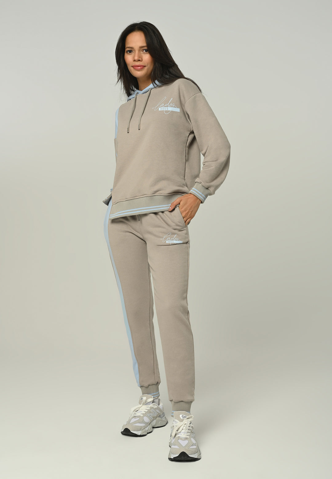 'Lady Boss' Printed Women's Ribbed Tracksuit