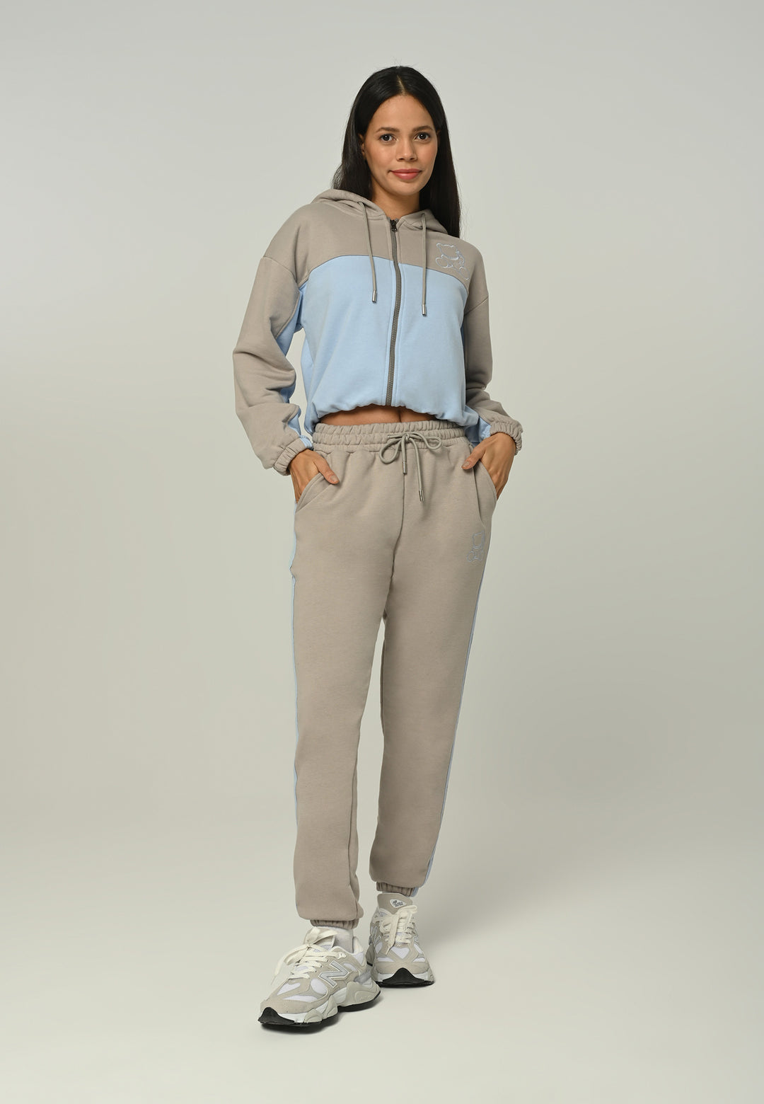 Cuddly Bear Embroidered Zip-Up Women's Tracksuit