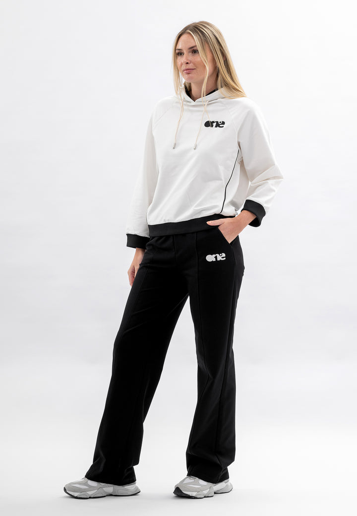 Women's Embroidered Hoodie & Ribbed Tracksuit with Side Trim